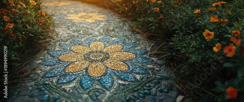 Elaborate Flower Mosaic Des...
