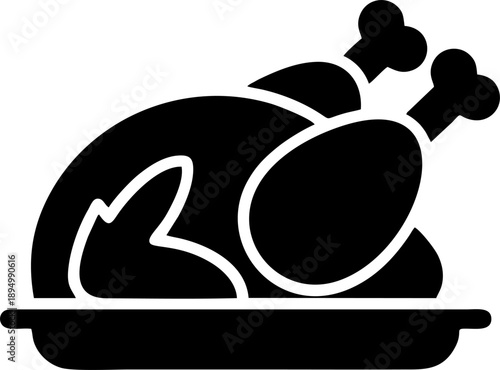 Roasted Whole Turkey Chicken Icon