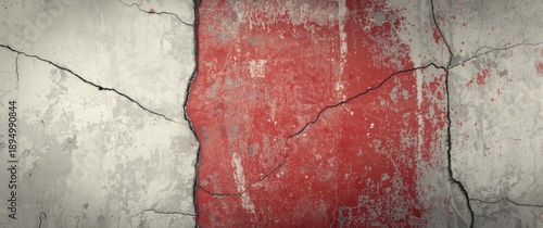 White and red concrete floo...