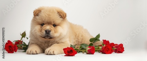 Adorable Chow Chow puppy wi...