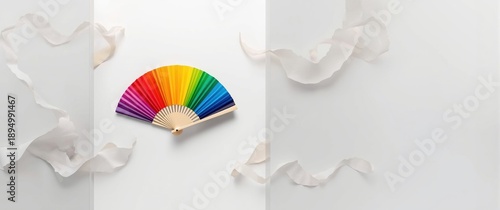 Colorful fan assisting in c...