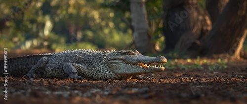 A mature saltwater crocodil...