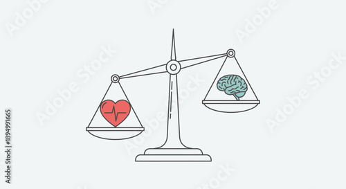 Balance Scale with Heart and Brain.