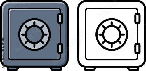 Security Metal Safe Box Icon