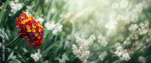 Colorful flowers featuring bright petals against a textured background