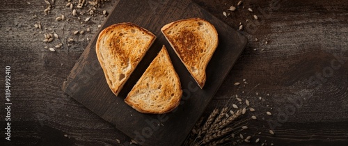 Toasted wheat bread slices ...