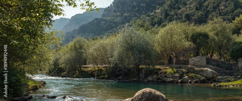 Panel kuchenny z motywem North Israel's Tel Dan Nature Reserve located in the Golan Heights