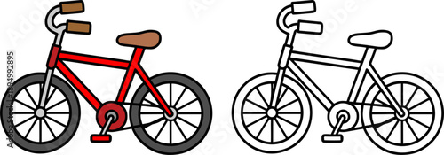 Casual Red Bicycle Transport Icon