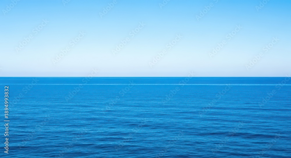 Obraz premium The incredible deep blue expanse where the powerful sea meets the clear sky horizon, suggesting profound depth, endless travel, and adventure, horizon, vacation, tropical