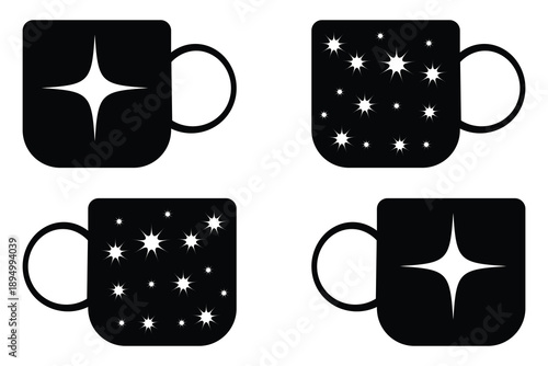 cup of coffee icon Coffee or tea cups icon. Coffee cup icon set. Cups of coffee tea collection. Hot drink icon. Disposable cup. cup vector in white background. Vector illustration. 