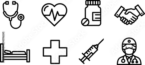 Medical icons set for National Patient Recognition Week