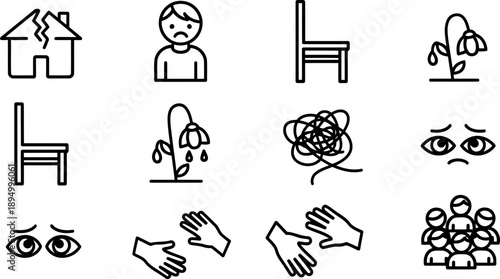 Children of Alcoholics Awareness Week icons: emotional symbols