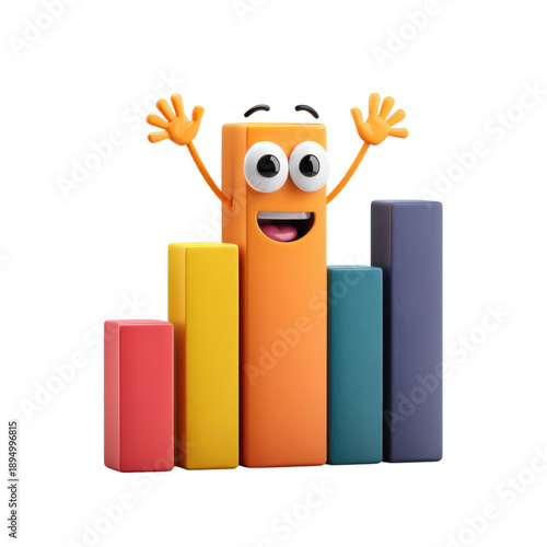 Obraz na płótnie 3D bar chart isolated on Transparent Background