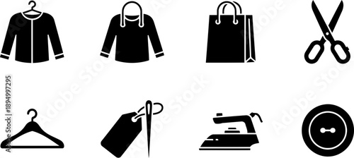 National Secondhand Wardrobe Week icons set