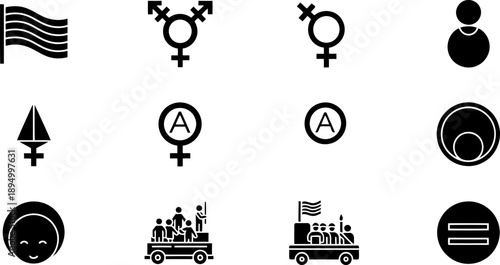 LGBT History Month icons vector set