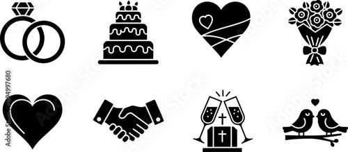 Wedding icons collection for National Marriage Week
