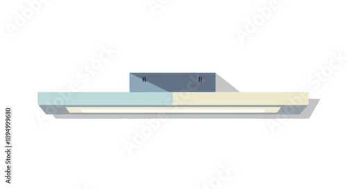 Contemporary slimline LED light fixture with a combined blue and yellow design against a clean white background.