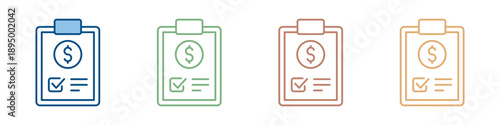 Invoice Icon Set Multiple Style Collection 