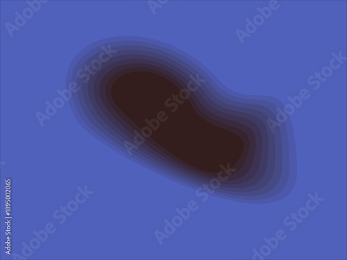 Highlights the topographic, layered look of the central shape against the blue.