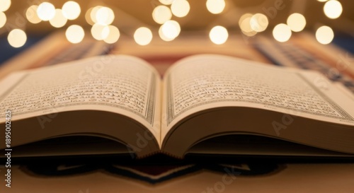 Spiritual Background of Open Quran and Prayer Mat
