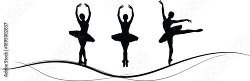 Ballet,dancer,silhouette,collection,classical,dance,poses,elegant,art,vector,illustration,isolated,white,background,performance,grace,movement,design,graphic,female