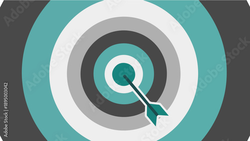 Bullseye Target with Arrow Hit Vector Illustration | Flat Design Success Concept for Goals, Marketing, and Accuracy