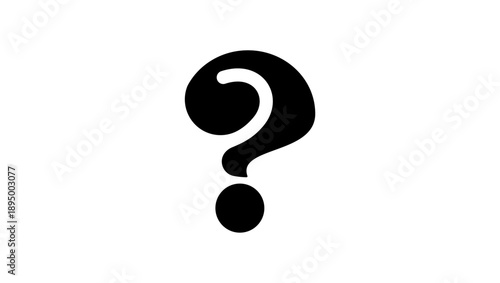 unique question mark symbol, black isolated silhouette