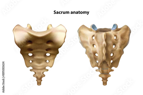 Sacrum structure. Isolated vector illustration