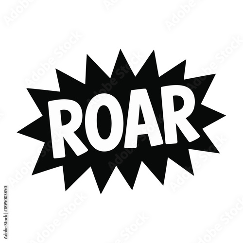 Black and White Comic Book Style Text Graphic with ROA Letters