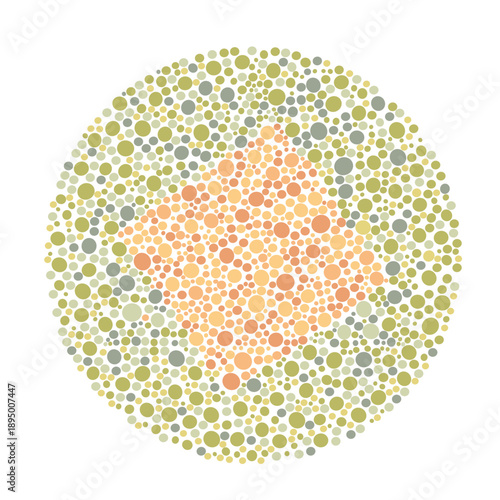 Hidden Square Box Vector Illustration for Geometric Color Blindness Test