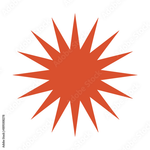 Orange starburst shape on white