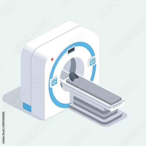 Modern Medical CT Scanner Machine Isometric Illustration.