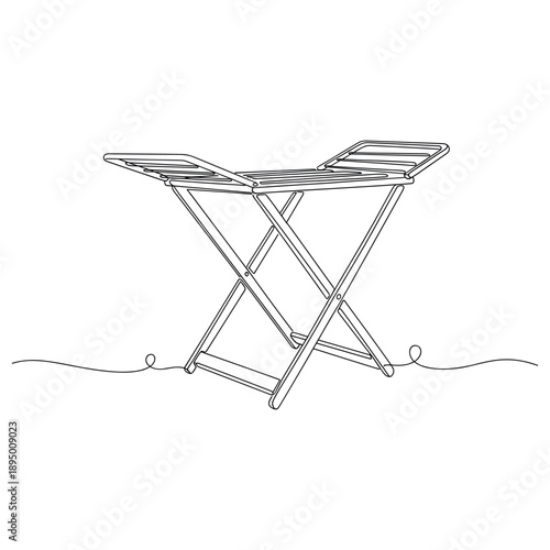 Foldable luggage rack outline with crisscross legs and handles. Non editable stroke