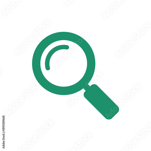 Green magnifying glass icon symbol