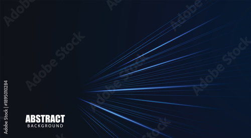 Futuristic Speed Burst Abstract Background With Radial Blue Light Streaks vector background
