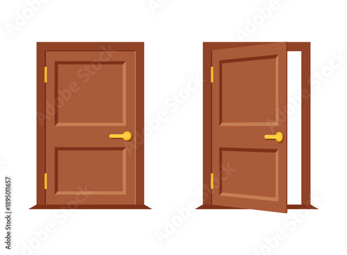 Entrance and doorways icon in flat style. Entry vector illustration on isolated background. Door sign business concept.