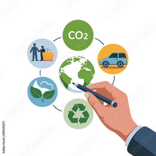 Eco-friendly living, sustainable practices, green earth, recycling, and environmental conservation icons