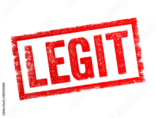 Legit rubber stamp graphic with a distressed ink texture. This professional seal signifies authenticity, verification, and legal approval for business documents, quality checks, and products