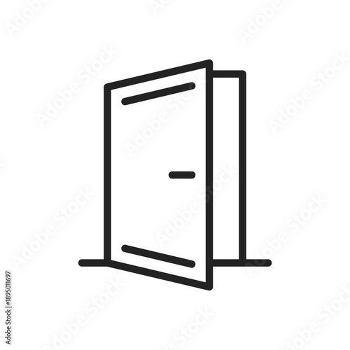 Entrance and doorways icon in flat style. Entry vector illustration on isolated background. Door sign business concept.