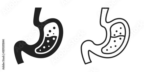 Gerd stomach icon in flat style. Reflux vector illustration on isolated background. Esophageal organ sign business concept.