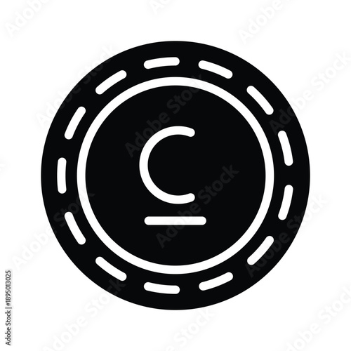 Well designed glyph icon of Som coin for commercial use