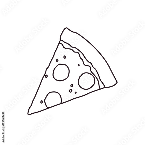 slice of pizza food snack delicious cheesy cheese salami crust fast food emoji symbol sign icon vector illustration isolated flat
