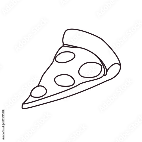 slice of pizza food snack delicious cheesy cheese salami crust fast food emoji symbol sign icon vector illustration isolated flat