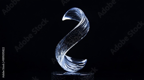 Sparkling glass ribbon on dark background