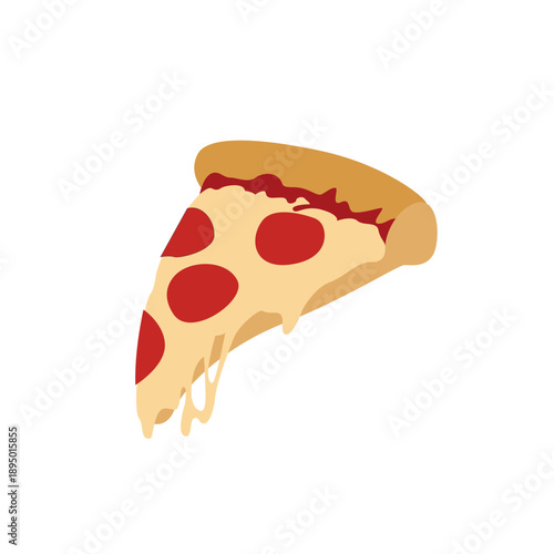 slice of pizza food snack delicious cheesy cheese salami crust fast food emoji symbol sign icon vector illustration isolated flat