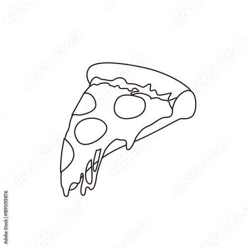 slice of pizza food snack delicious cheesy cheese salami crust fast food emoji symbol sign icon vector illustration isolated flat