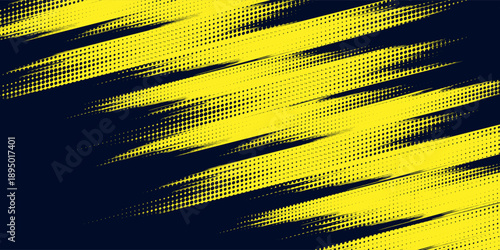 yellow halftone dots blue color pattern gradient grunge texture background. Dot pop art comic sport style vector illustration
