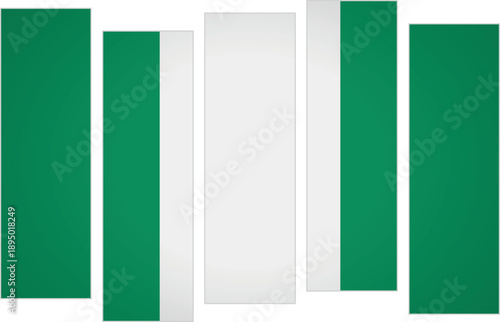 Flag of Nigeria. Flag with a design featuring vertical panels in a modular perspective