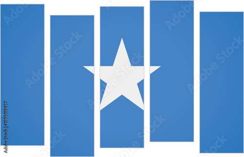 Flag of Somalia. Flag with a design featuring vertical panels in a modular perspective