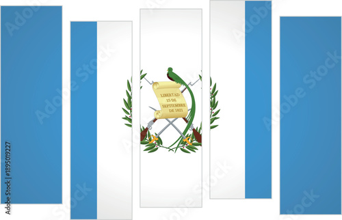 Flag of Guatemala. Flag with a design featuring vertical panels in a modular perspective